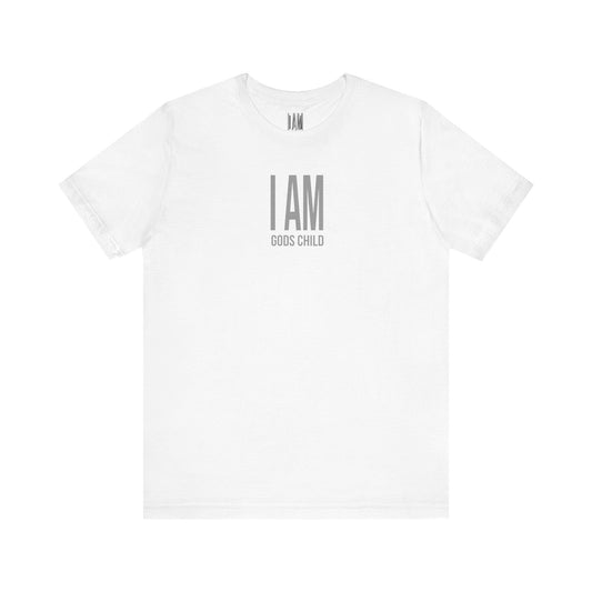 I Am God's Child Grey Logo Tee Printify