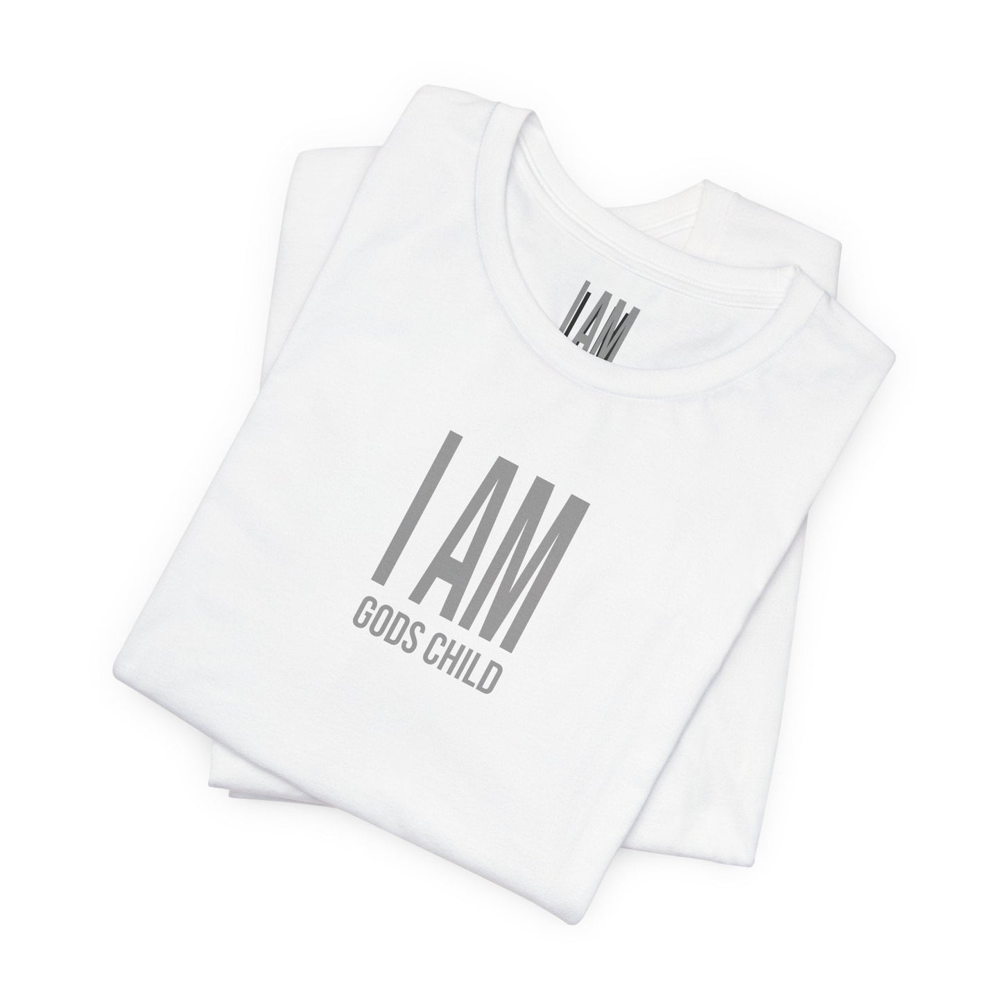 I Am God's Child Grey Logo Tee Printify