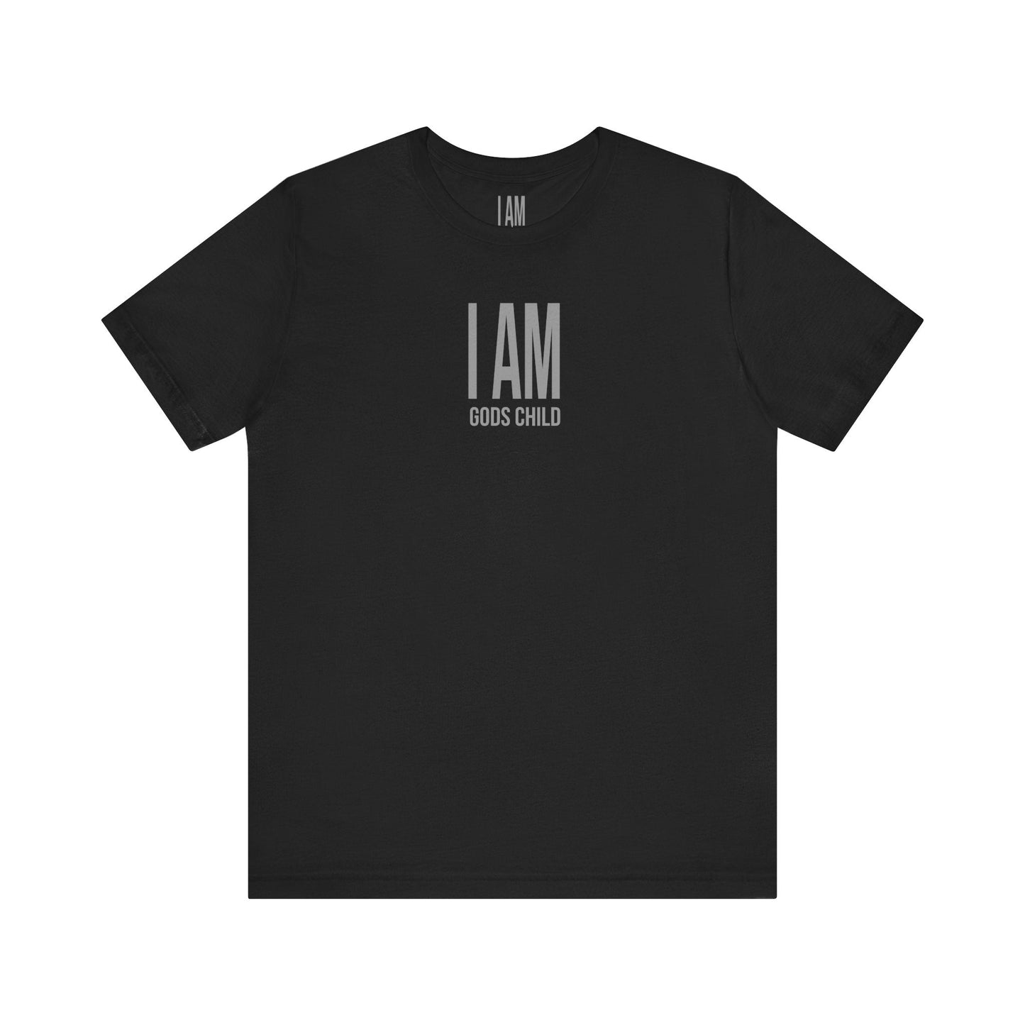 I Am God's Child Grey Logo Tee Printify