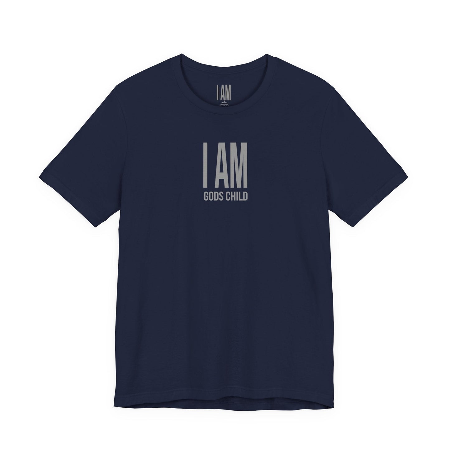 I Am God's Child Grey Logo Tee Printify
