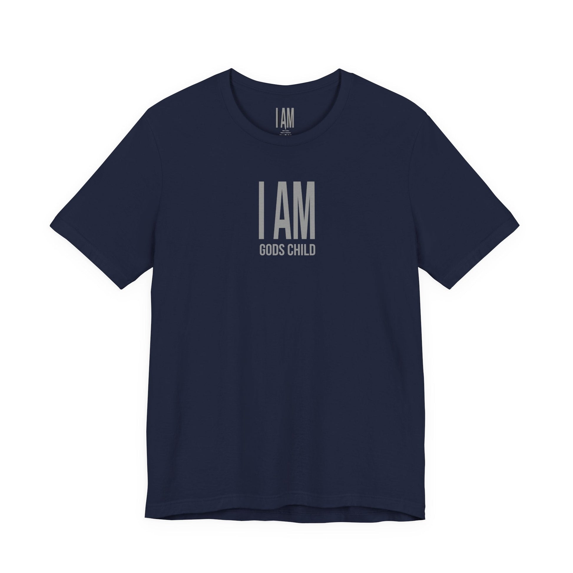 I Am God's Child Grey Logo Tee Printify