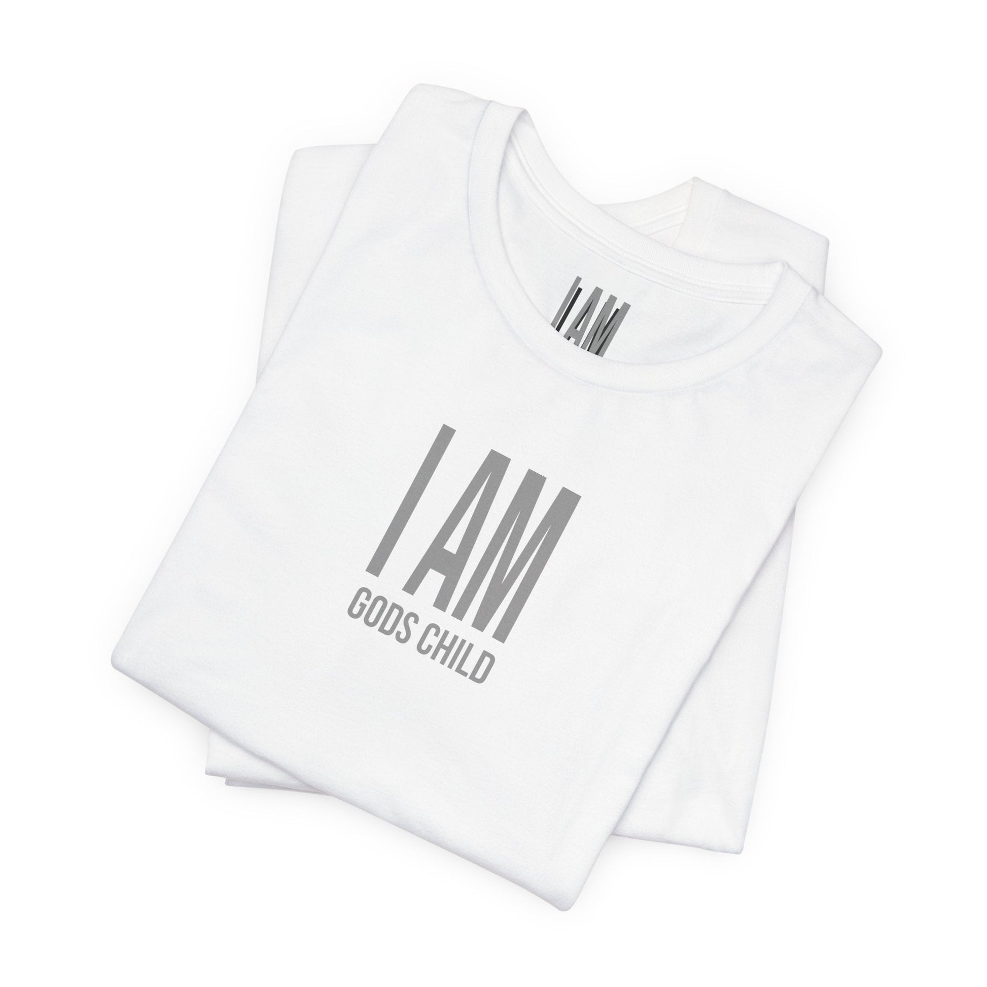 I Am God's Child Grey Logo Tee Printify