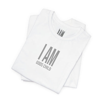 I Am God's Child Grey Logo Tee Printify