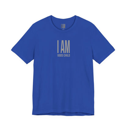 I Am God's Child Grey Logo Tee Printify