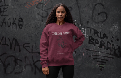 Covered By Prayer Unisex Sweatshirt Printify