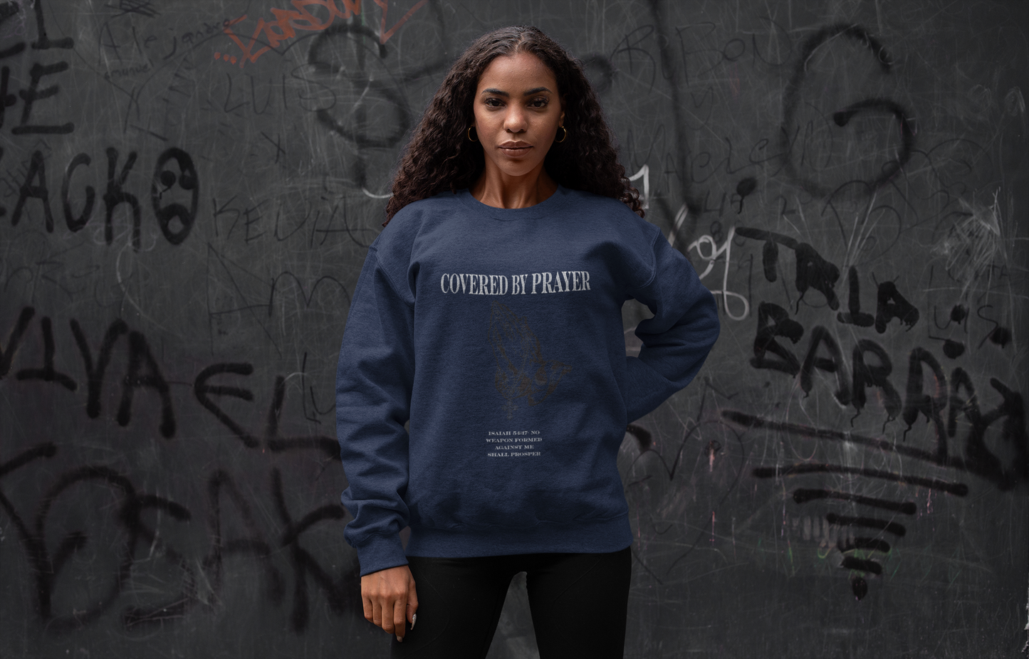 Covered By Prayer Unisex Sweatshirt Printify