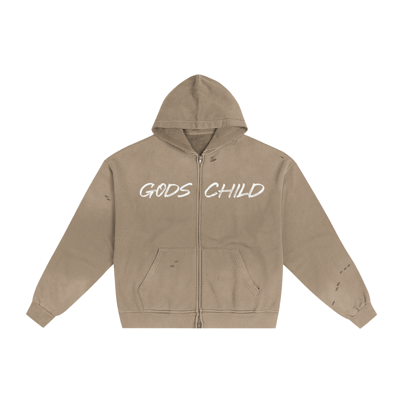 Hand-Frayed Sunfade Zip Hoodie ODMPOD