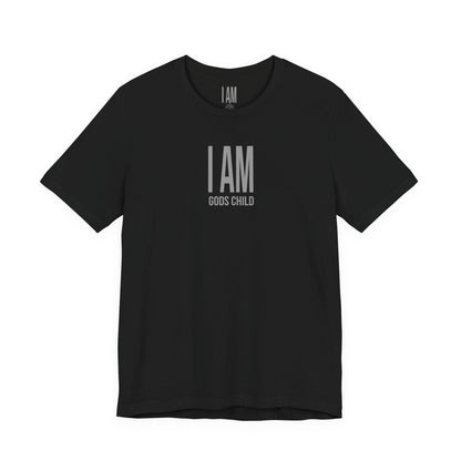 I Am God's Child Grey Logo Tee Printify