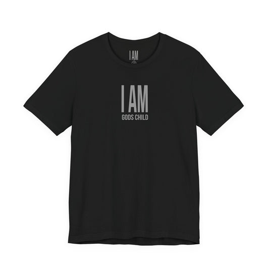 I Am God's Child Grey Logo Tee Printify