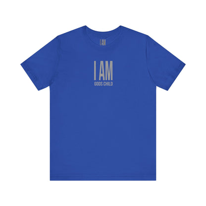 I Am God's Child Grey Logo Tee Printify