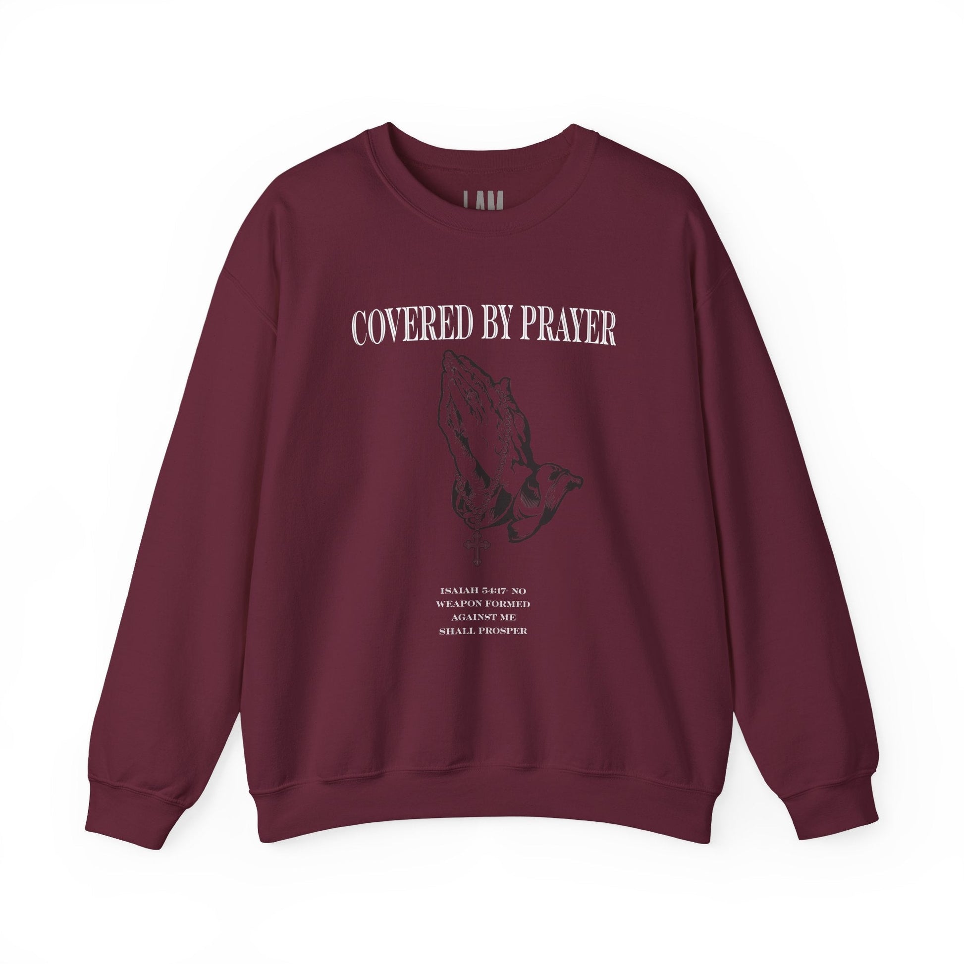 Covered By Prayer Unisex Sweatshirt Printify