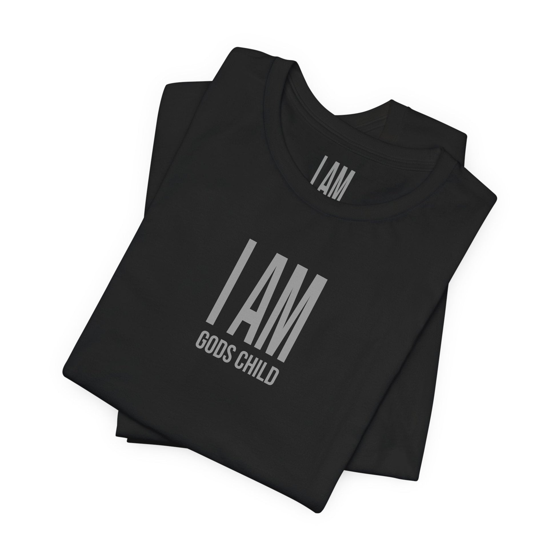 I Am God's Child Grey Logo Tee Printify