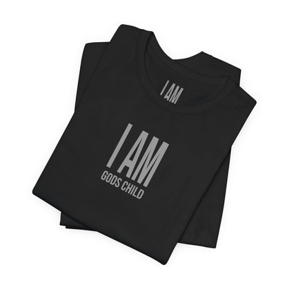 I Am God's Child Grey Logo Tee Printify