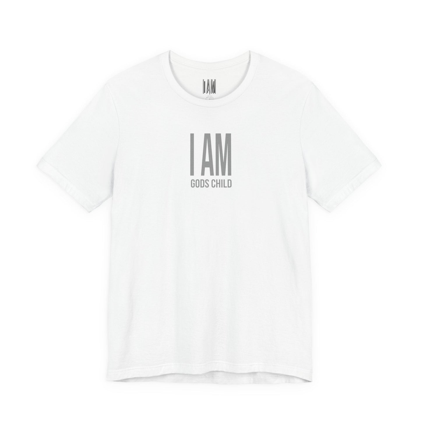 I Am God's Child Grey Logo Tee Printify