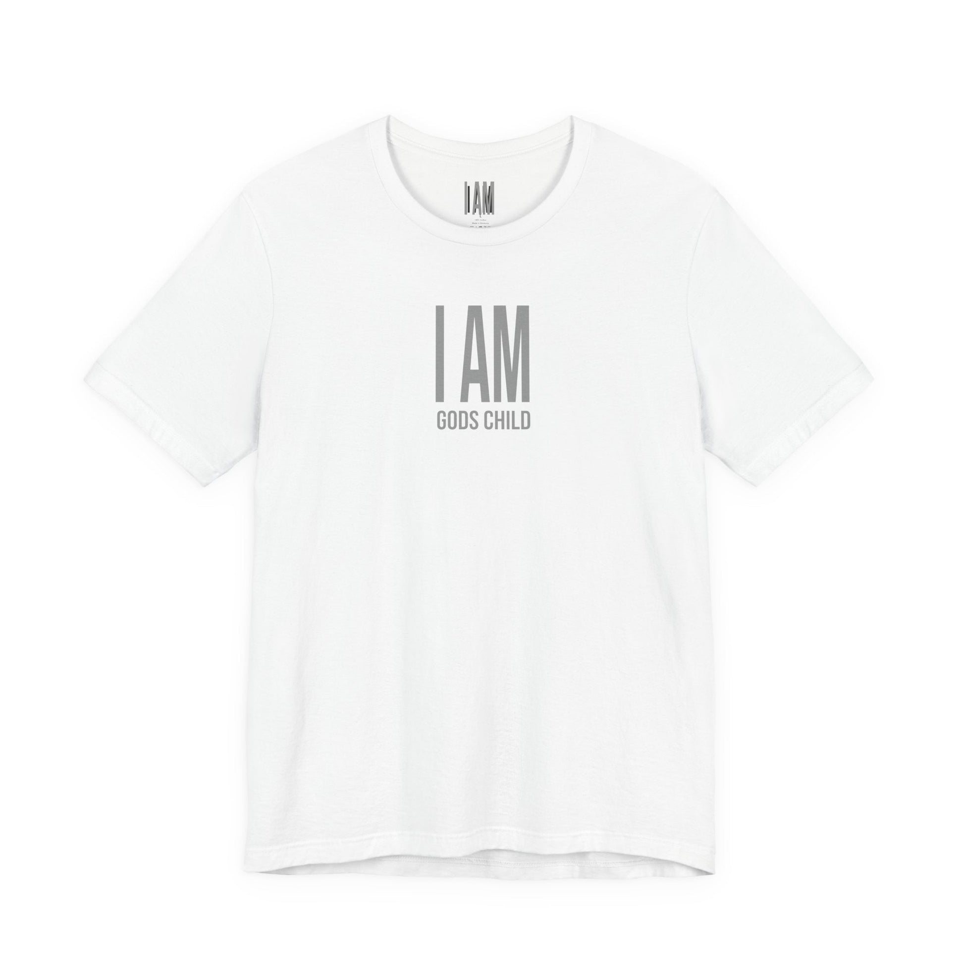 I Am God's Child Grey Logo Tee Printify