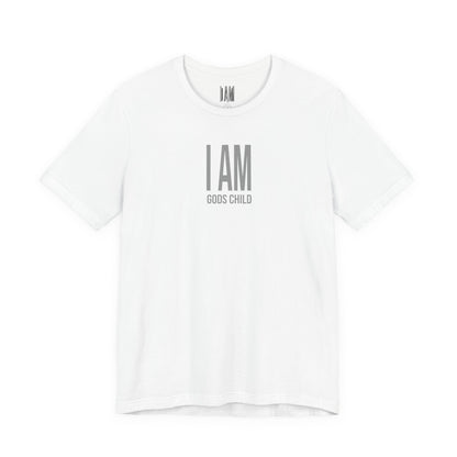 I Am God's Child Grey Logo Tee Printify