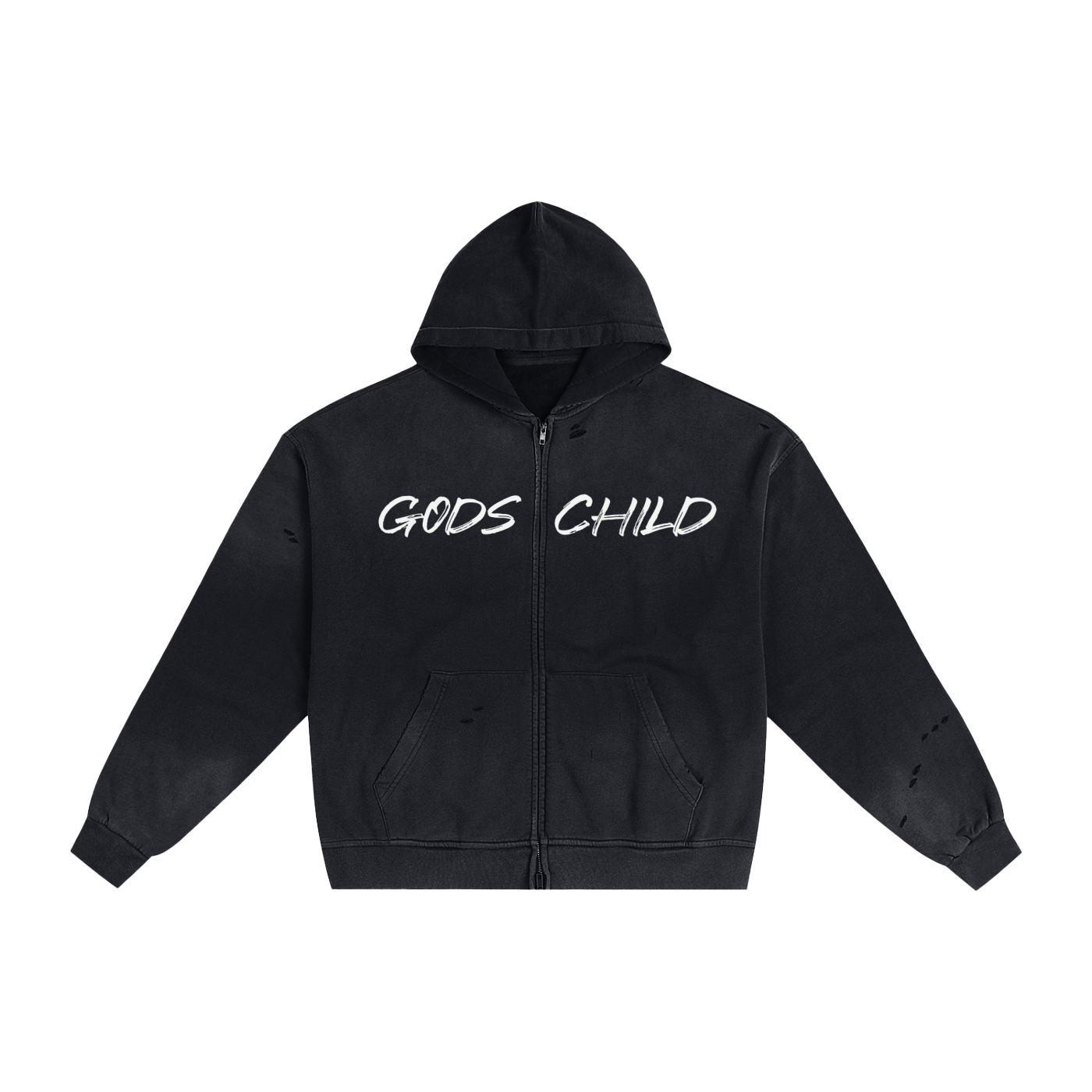 Hand-Frayed Sunfade Zip Hoodie ODMPOD